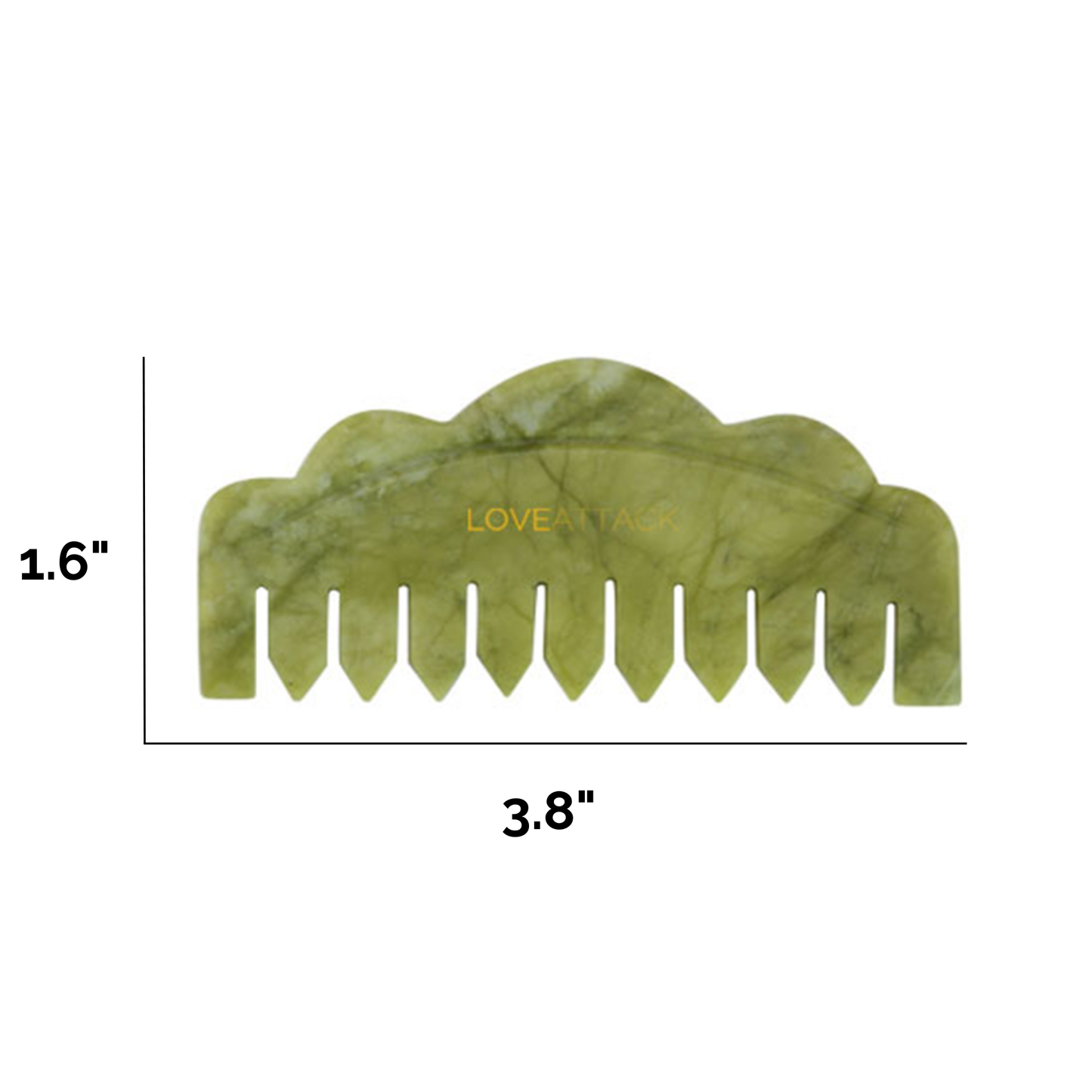 Jade Gua Sha Hair Comb - Small