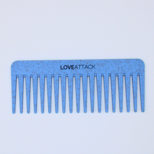 Wheat Straw Wide Tooth Detangling Comb - Blue