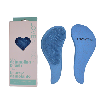Eco-Friendly Blue Wheat Straw Detangling Hair Brush | Tangle-Free & Gentle