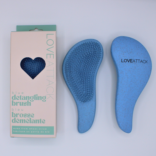 Eco-Friendly Blue Wheat Straw Detangling Hair Brush | Tangle-Free & Gentle