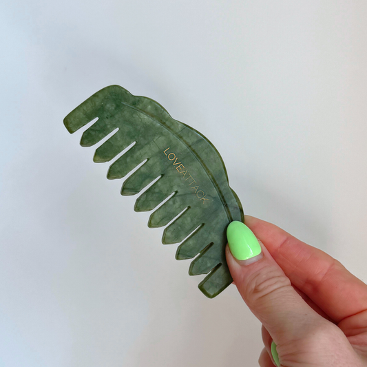 Jade Gua Sha Hair Comb - Small