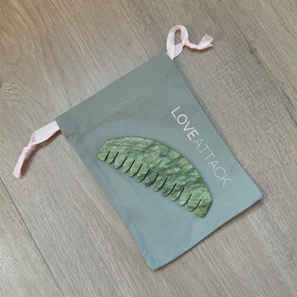 Jade Gua Sha Hair Comb - Medium