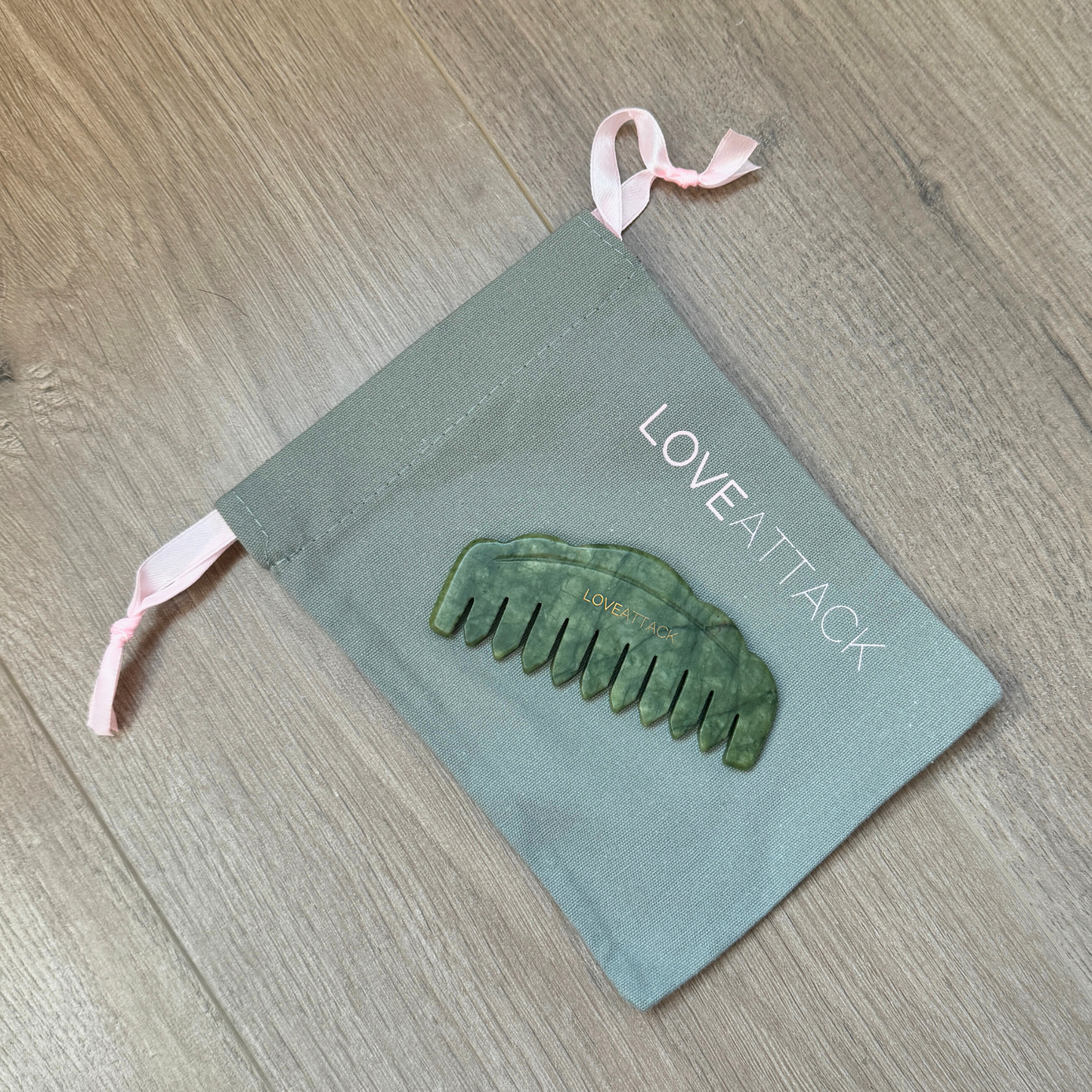 Jade Gua Sha Hair Comb - Small