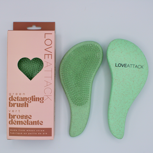 Eco-Friendly Green Wheat Straw Detangling Hair Brush | Tangle-Free & Gentle