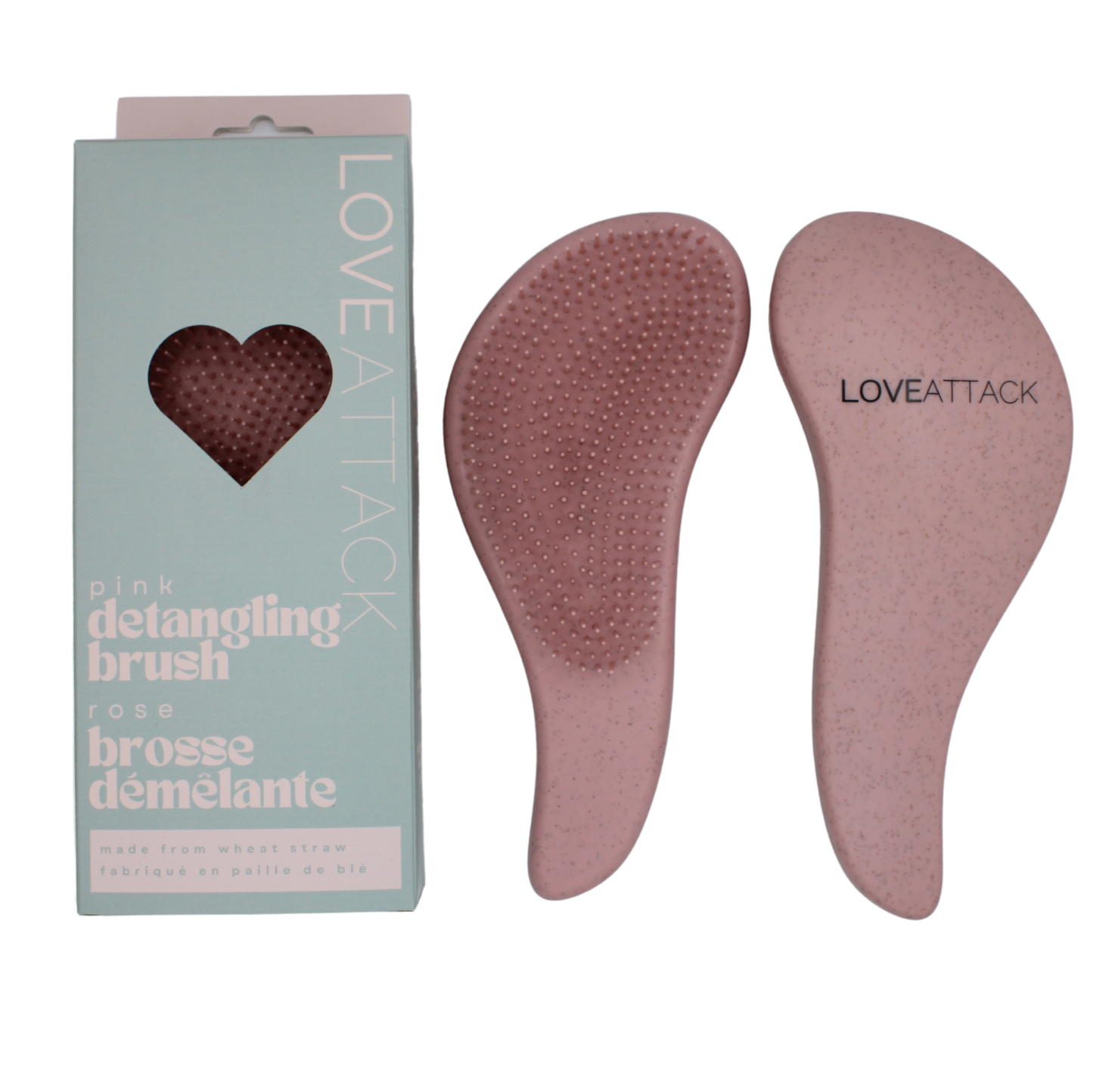 Wheat Straw Wet/Dry Detangling Hair Brush - Pink