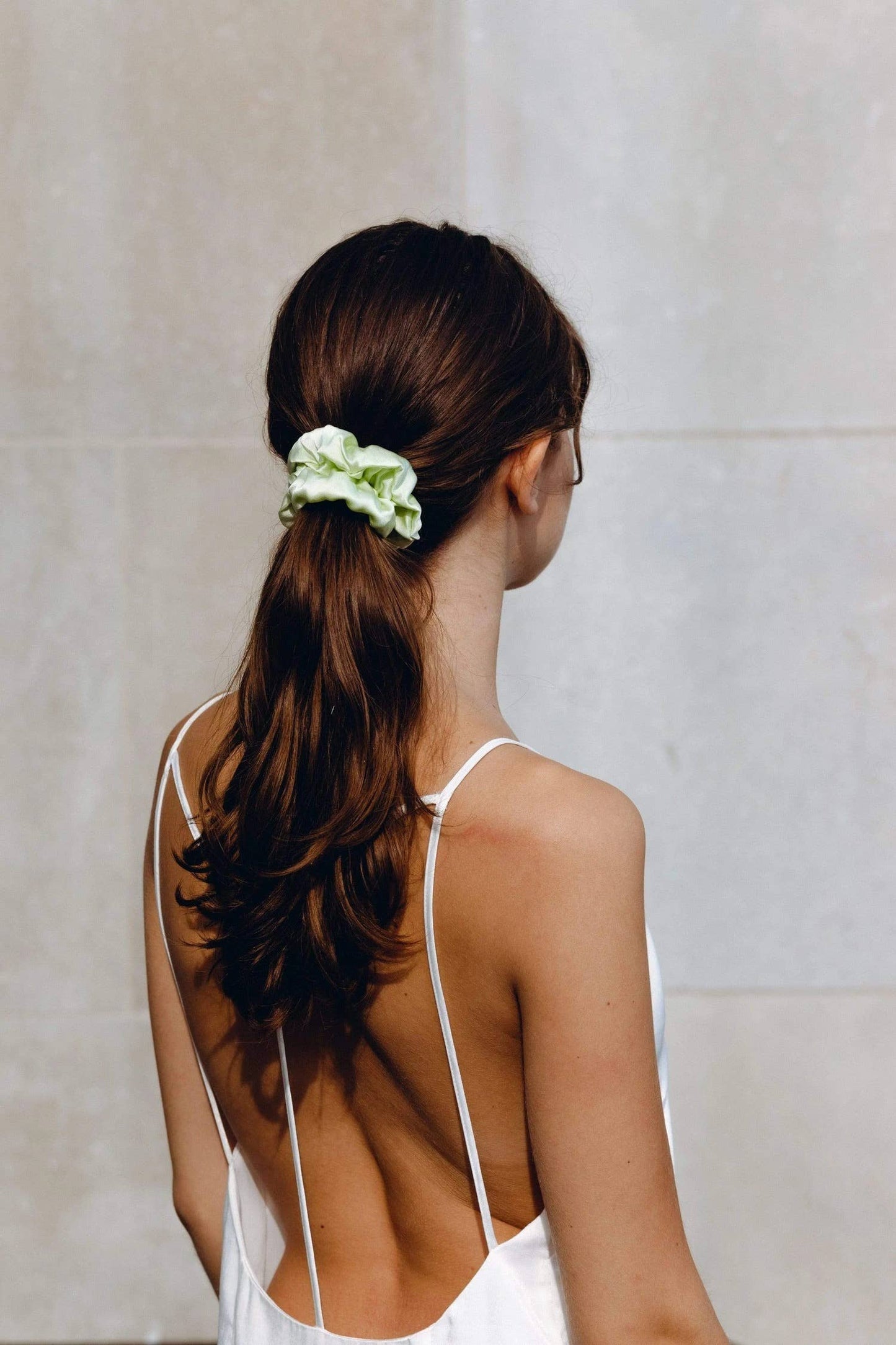 Pure Silk Scrunchie  - Lime Green