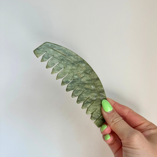 Jade Gua Sha Hair Comb - Medium