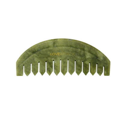 Jade Gua Sha Hair Comb - Medium