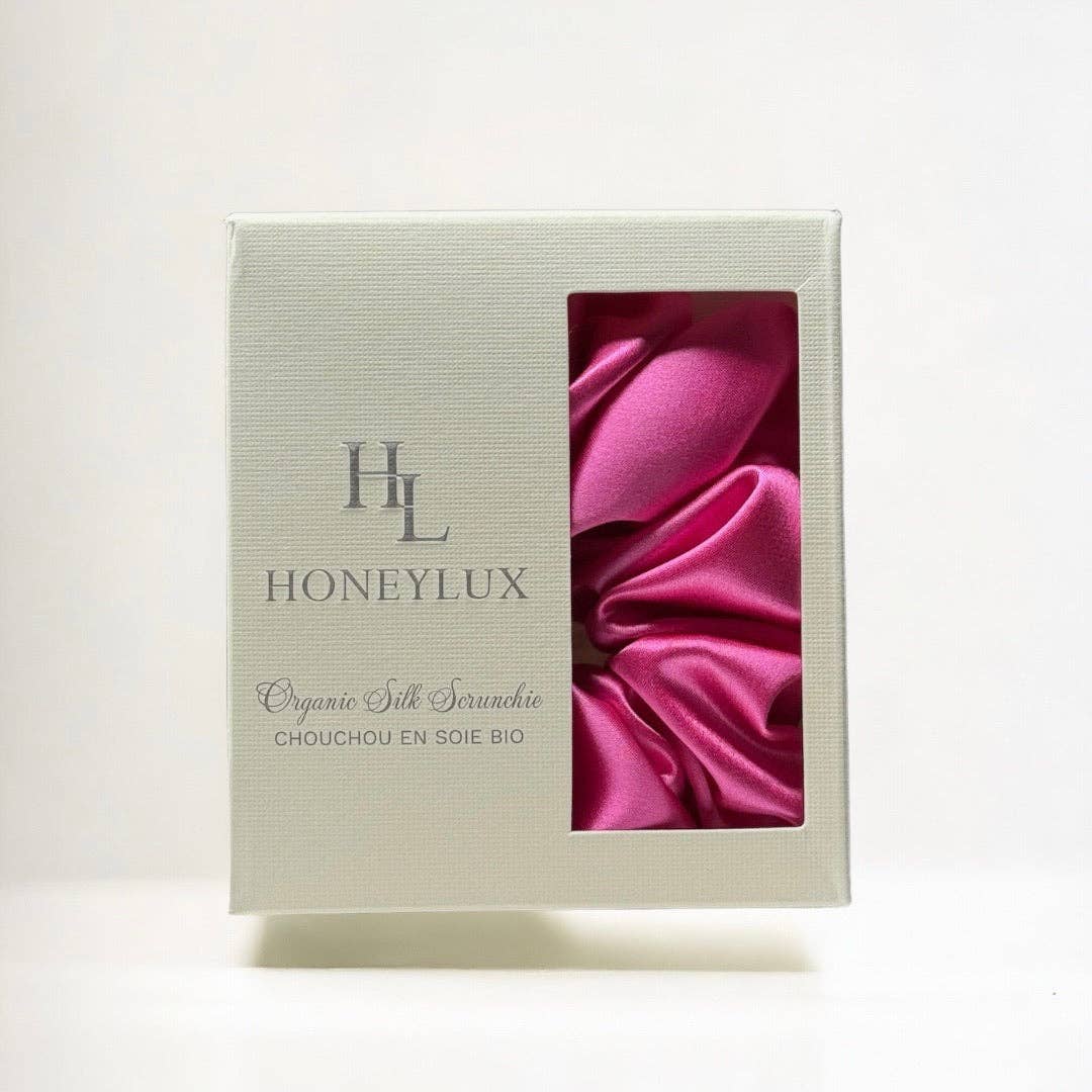 Organic Premium Silk Scrunchie - Fuchsia