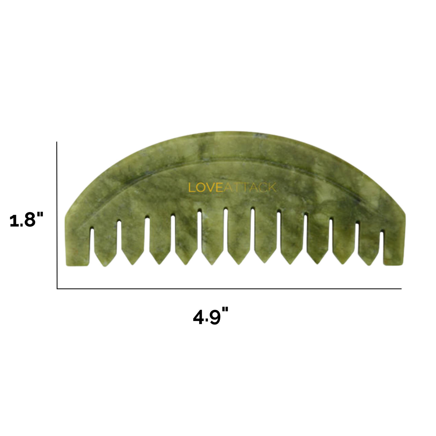 Jade Gua Sha Hair Comb - Medium