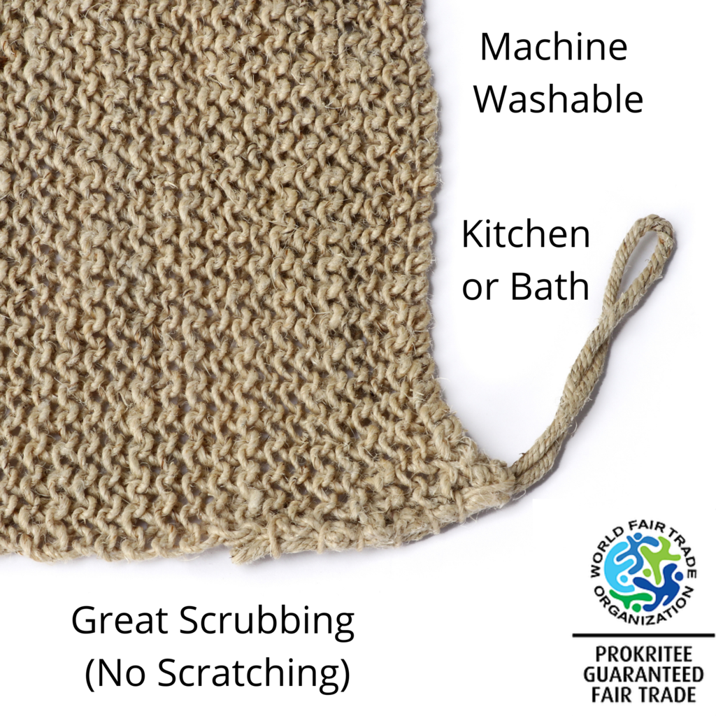 Jute Dish Cloth, Dish Scrubber, Washable, Reusable, Eco Friendly, Zero  Waste, Sustainable Sponge 